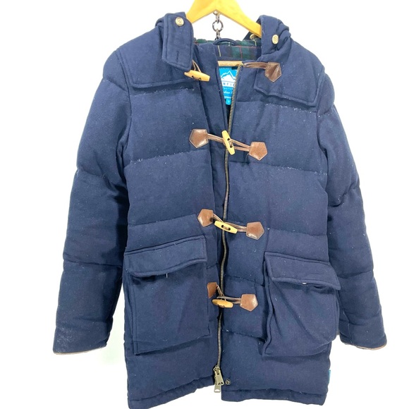 Penfield Jackets & Coats Penfield Blue Wool Plaid Down Toggle Coat